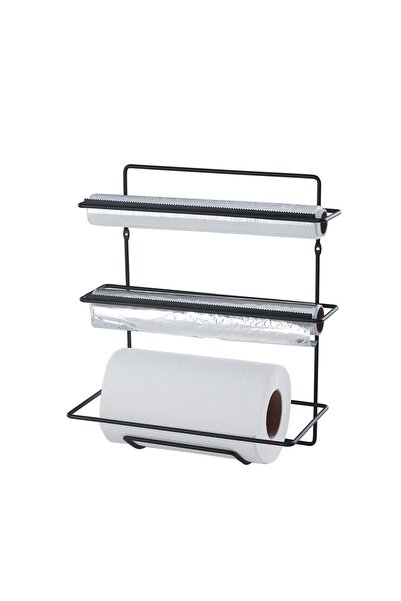 Asey Home 3 Layer Black Metal Stretch Paper Towel Holder Foil Holder| Counter...