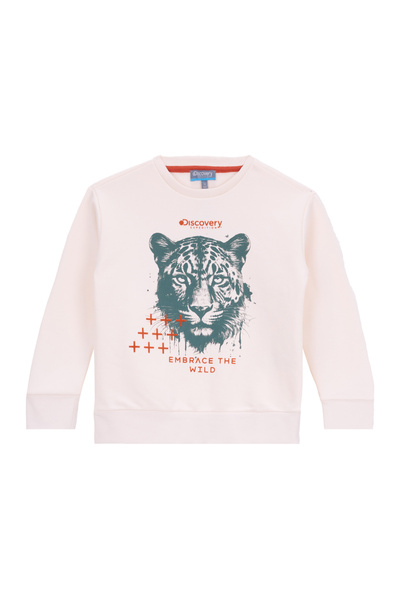 Discovery Expedition Baskılı Erkek Çocuk Krem Sweatshırt D5WB-SWT3040
