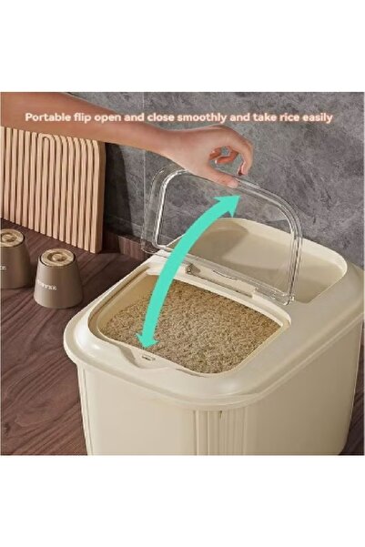 N2Y Rice Bucket, Rice Storage Container with Measuring Cup, 10kg Food Dispenser