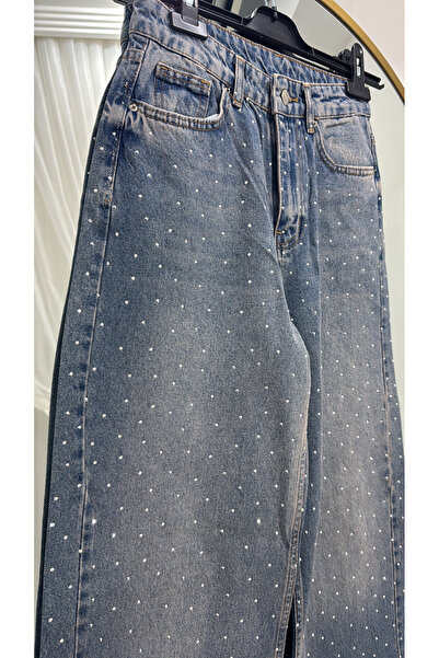 Store Palazzo Jeans Arka ön Taş Detaylı