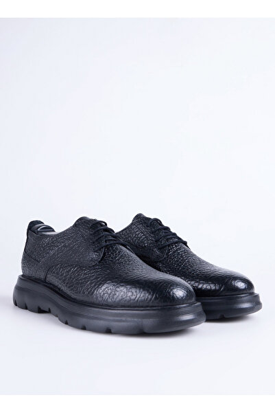 Cotton Bar Deri Siyah Erkek Günlük Ayakkabı BRESCAN