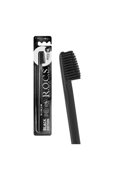 R.O.C.S. Rocs Black Edition Özel Kıl Dokulu Diş Fırçası - Orta Sert (1 Adet)