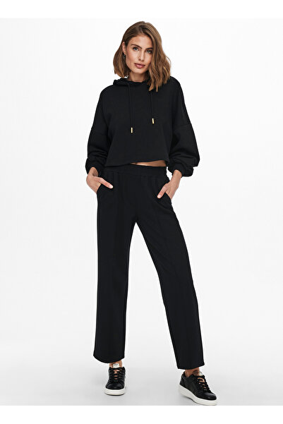 ONLY Μαύρο γυναικείο παντελόνι μεσαίου ύψους ONLPOPTRASH-SUKI LIFE MW PANT PNT N