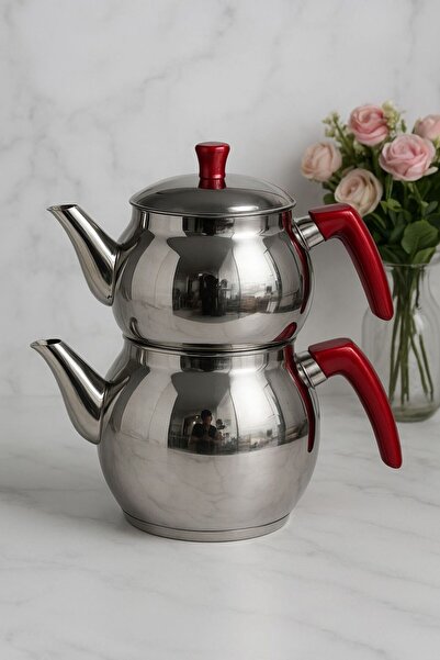 DOWRY STİL وعاء (حجم عائلي) من الفولاذ المقاوم للصدأ سعة 1.5-2.5 لتر. طقم إبر...