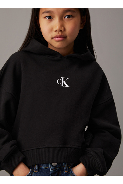 Calvin Klein Nakışlı Kız Çocuk Siyah Sweatshırt IG0IG02755BEH
