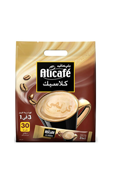 ALICAFE قهوة كلاسيكية سريعة التحضير 3 في 1، 20 جرام، عبوة من 30 قطعة