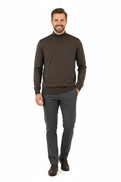 Oppland Pulover pentru bărbați, cu gât țesut, stil lână, model clasic, model ...