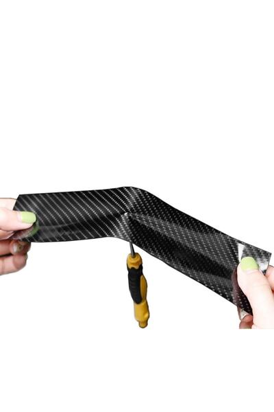 ÖzgürceSeç 6d Siyah Karbon Şerit Folyo Araç Kapı Direk Kaplama Folyosu 5 Cm X 3 Metre - Ragle Hediye