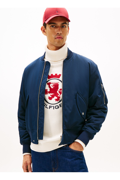 Tommy Hilfiger Normal Mavi Erkek Ceket MW0MW40593C1G_AUTHENTIC BOMBER