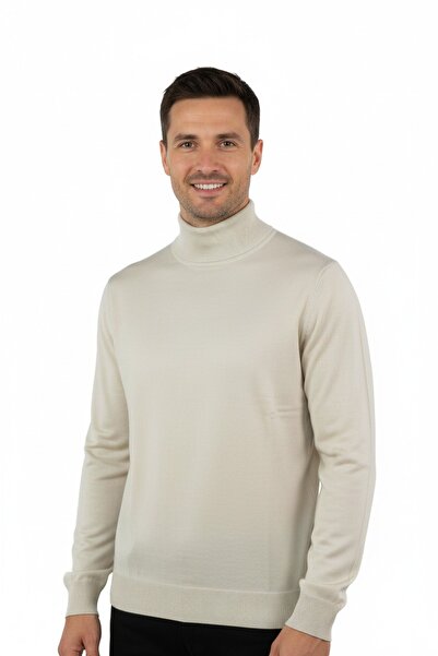 Oppland Чоловічий казах з рибальським коміром, вовняний, тканий, класична модель, повний крій