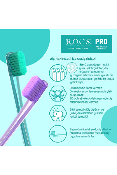 R.O.C.S. Rocs Pro 5940 Adet Kıl Içeren Soft Diş Fırçası - Mor