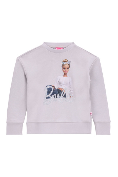 Barbie Baskılı Kız Çocuk Gri Sweatshırt BRB5WG-SWT6042