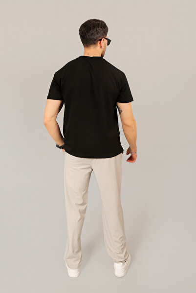 EydaMoon Men's Baggy Loose Cut Parachute Fabric Elastic Waist Trousers