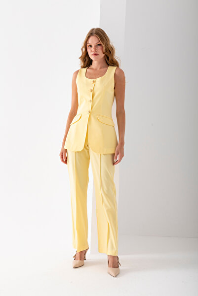 VUNTAL Metal Buttoned Vest Double Suit