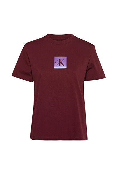 Calvin Klein Jeans Yuvarlak Yaka Baskılı Kırmızı Kadın T-Shirt LV047C864GVLP
