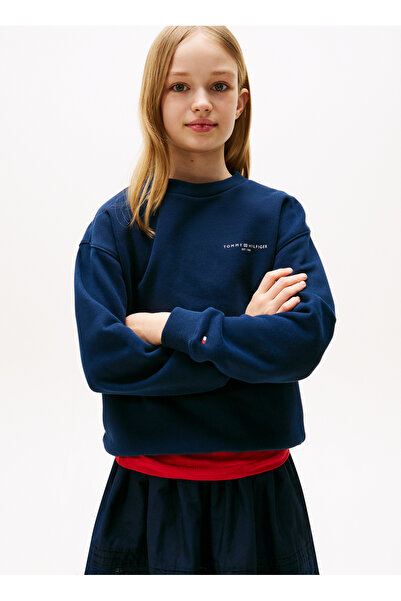Tommy Hilfiger Unisex Çocuk Mini Corp Bisiklet Yaka Sweatshirt - Lacivert