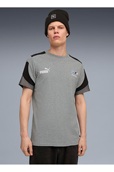 Puma 63251503 BMW MMS MT7+ TEE Medium Gr Gri Yuvarlak Yaka Regular Fit Düz Erkek T-Shirt