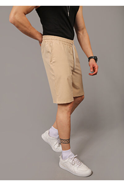 EydaMoon Чоловічі бежеві баггі шорти з парашутного матеріалу, що швидко сохнуть