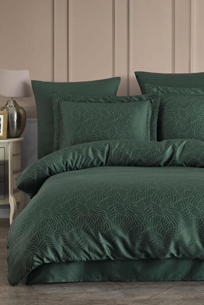 VAROL Liyosel Jacquard Duvet Cover Set Double - Lienzo Green