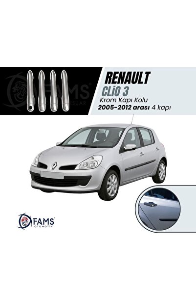 FAMS OTO AKSESUAR Renault Clio 3 Hb Krom Kapı Kolu 4 Kapı 2005-2012 Paslanmaz Çelik