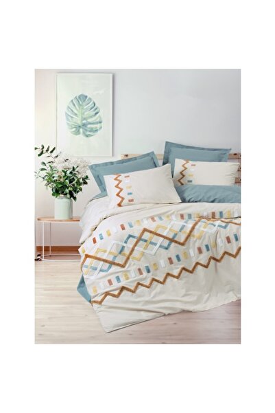 Cotton Box Set cuvertură de pilota dublă cu broderie Puff Mellow Mint