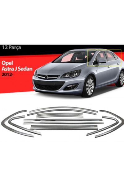KNK Opel Astra J Sedan Uyumlu Krom Cam Çerçeve Seti - Full Set (Tam Tur)