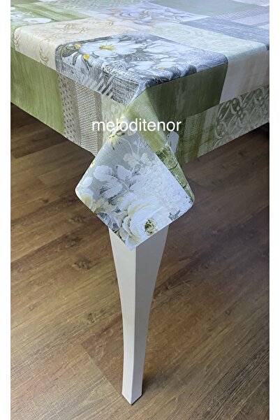 Sercan Elyaf astarlı beyaz gelincik desen kaymaz silinebilir pvc muşamba masa...