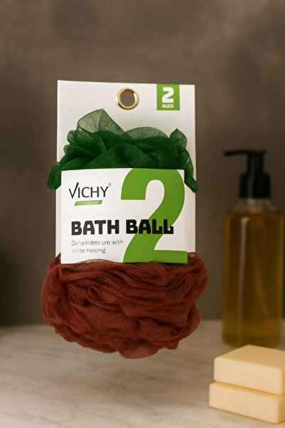 Vichy 2-Piece Bath Loofah Set - Shower Loofah with Intensive Foam Effect, Gently Cleansing the Skin Vch-6579