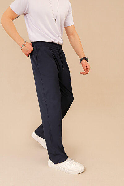 EydaMoon Men's Baggy Loose Cut Parachute Fabric Elastic Waist Trousers