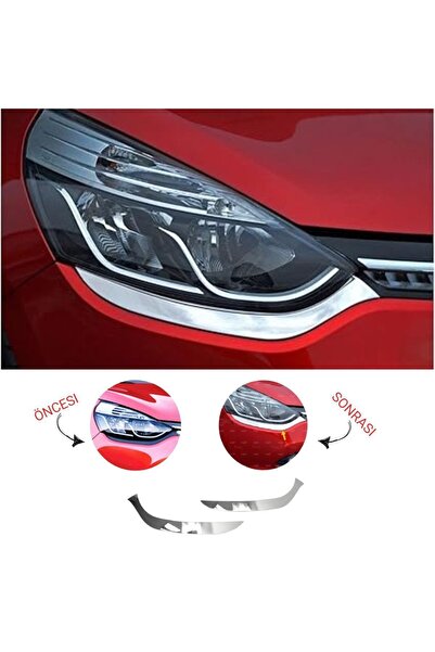 EMTEK Renault Clio 4 Hb Krom Far Kaşı 2 Prç. 2012 Üzeri Paslanmaz Çelik Uyumlu