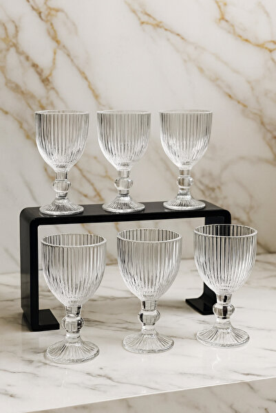 YzHome كوب ماء من الزجاج الكريستالي مكون من 6 قطع