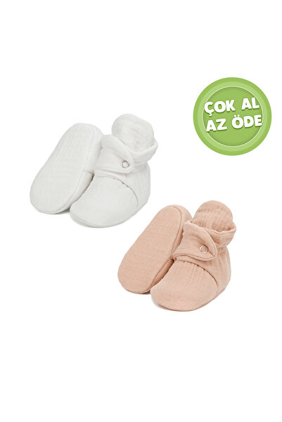 Ella Bonna Organic Cotton Muslin Baby and Kids Slippers - Pack of 2