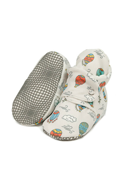 Ella Bonna Non-Slip Sole Baby and Toddler Slippers, Organic Cotton Home and Nursery Booties - Cappadocia