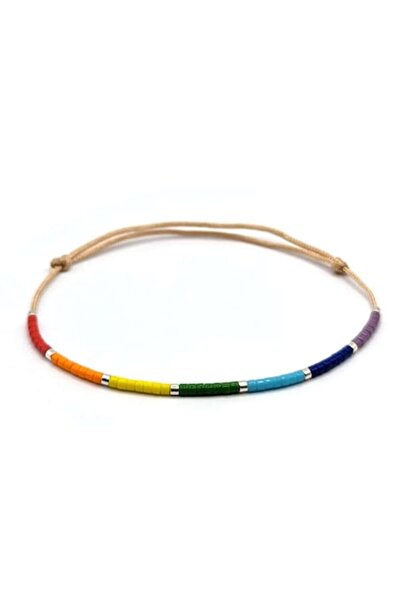 Lexy's Boutique Bratara handmade, ajustabila, Lexy's Boutique, margele Miyuki colorate si placate cu argint, bej