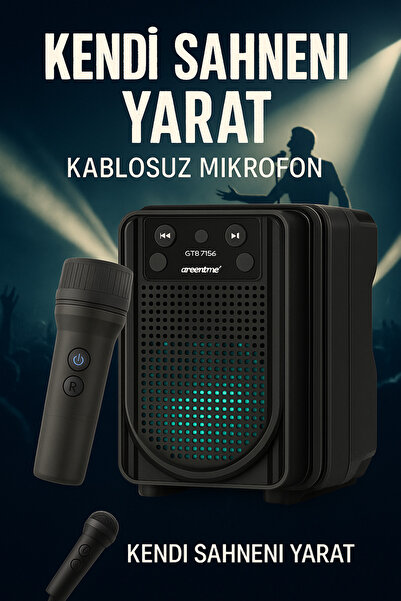 Zineets Işıklı Yüksek Ses Party Box Bluetooth Hoparlör Taşınabilir Şarjlı Ses Sistemi Kablosuz Karaoke Mic