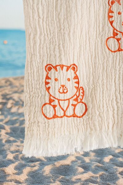 VAROL Organic 100% Cotton Muslin Children's Poncho - Kaplan