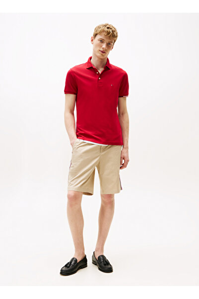 Tommy Hilfiger Kırmızı Erkek Polo T-Shirt MW0MW39348XLD_INTERLOCK FLAGCUFF SL