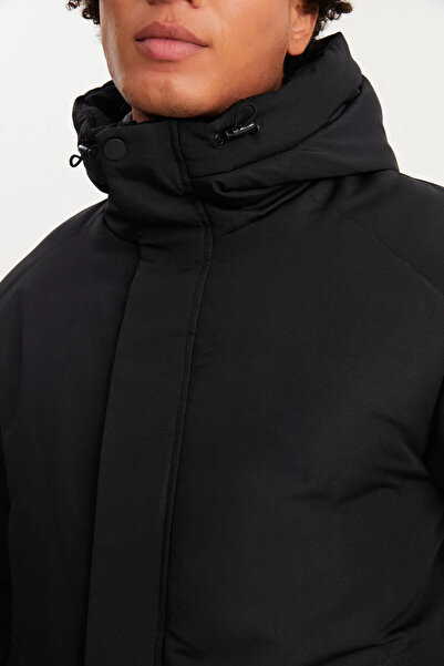 D1fference Ανδρικά Αθλητικά Χειμερινά Αθλητικά Παλτό & Παλτό & Parka, Μαύρα με κουκούλα
