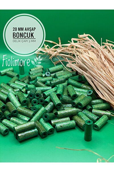 Fiolimore 20 mm zelene rezane drvene perle (50 grama, 120 komada) promet rupe...