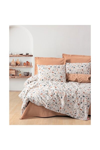 Cotton Box Set de lenjerie de pat cu cearșaf elastic dublu minim Onyx Caramel