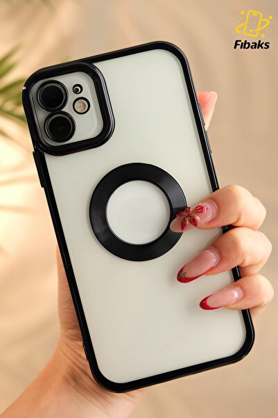 Fibaks İphone 11 Uyumlu Kılıf 12 Görünümlü Kamera Korumalı Şeffaf Renkli Logo Gösteren Parlak Yumuşak Kapak