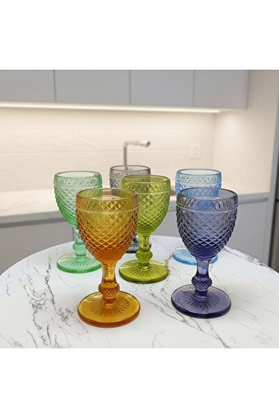 İnova Home Decor Set of 6 Colorful Cut Patterned Coffee Cups