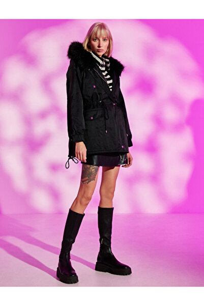 Koton Parka s kapucí a detaily z umělé kožešiny