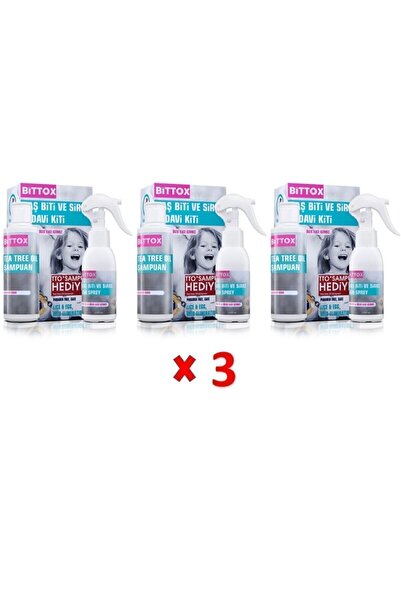 Bittox Saç Biti Spreyi Ilacı 100 ml Çay Ağacı Yağı Baş Biti Şampuanı 150 ml Çelik Tarak Hediye X 3 Adet