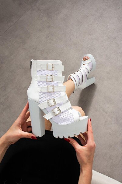 Modanizm White Solana Heeled Shoes