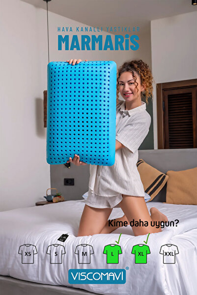 viscomavi Ortopedik Visco Yastık (MARMARİS HAVA KANALLI KLASİK VİSCO YASTIK 60X40X15 CM)
