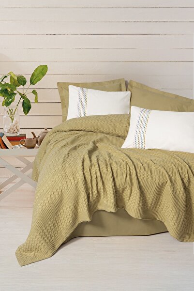 Cotton Box Aura Double Pike Set Pebble Mustard