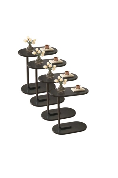 terndat طقم طاولات 4 خدمة بسطح خشب