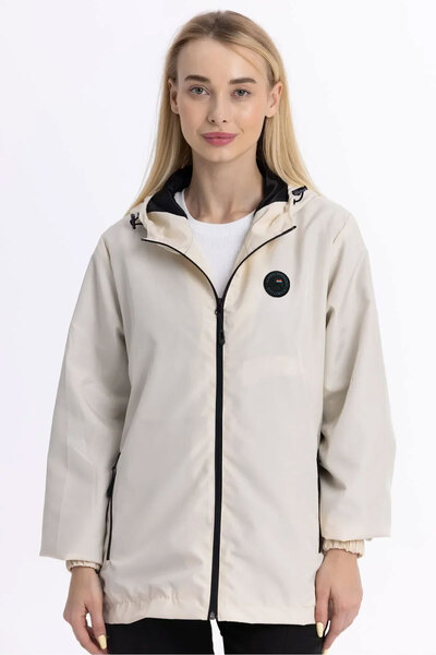 Goccix Γυναικείο Αδιάβροχο Αδιάβροχο με κουκούλα με επένδυση με τσέπες - Ανεμ...
