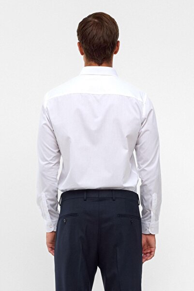 SÜVARİ White slim fit straight classic collar shirt